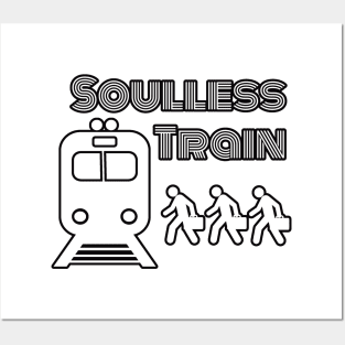 Soulless Train - black outline Posters and Art